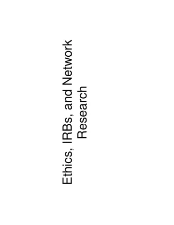 Ethics, IRBs, and Network  Research  Why we need to think about ethics  i  in our projects  j  New