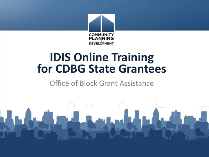 for cdbg state grantees