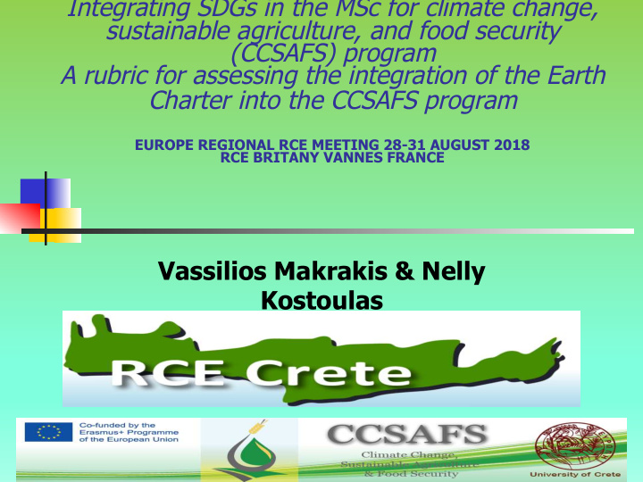 vassilios makrakis nelly kostoulas 1 the ccsafs objective