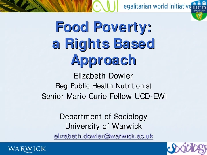 food poverty food poverty a rights based a rights based