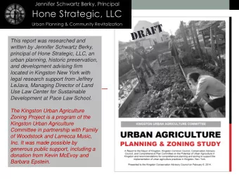 Hone Strategic, LLC  Urban Planning &amp; Community Revitalization  This report was researched and