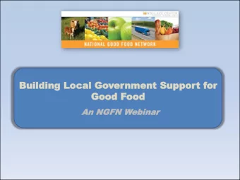 Goo  Good  d Food  ood  An  An NG  NGFN W  FN Webinar  binar  Marty Gerencer  Program Manager,