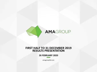 FIRST HALF TO 31 DECEMBER 2019  RESULTS PRESENTATION  26 FEBRUARY 2020  amagroupltd.com Page 2