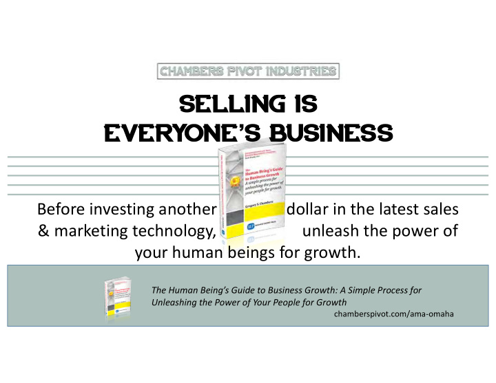 selling is every one s business