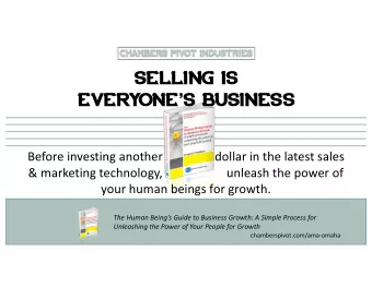 selling is  every  ones business    Before investing another                 dollar in the