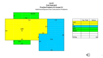 Level I  Cost Approach  Practice Problem # 6 House # 1  Additional Square Foot Calculation Problems