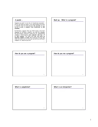 1  Uh oh   Some terminology  A programming language is  A program is  7  8  An analogy: A