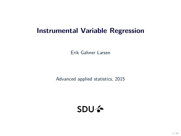 instrumental variable regression