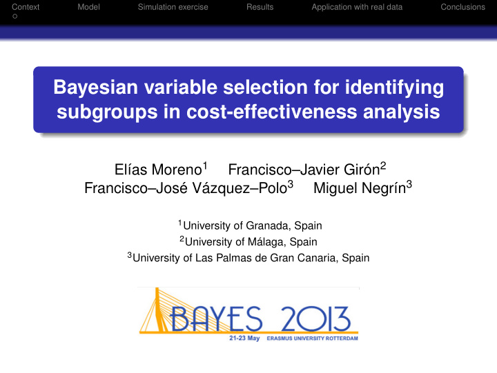 bayesian variable selection for identifying subgroups in