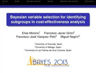 Bayesian variable selection for identifying  subgroups in cost-effectiveness analysis Elas Moreno