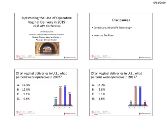 Optimizing the Use of Operative  Disclosures  Vaginal Delivery in 2019  UCSF AIM Conference