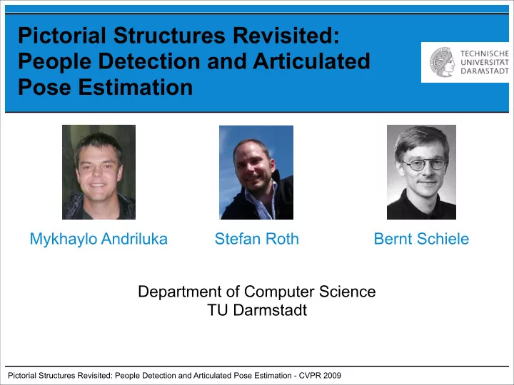 pictorial structures revisited people detection and