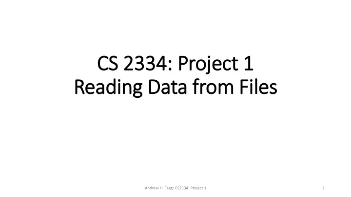 cs 2334 proje ject 1