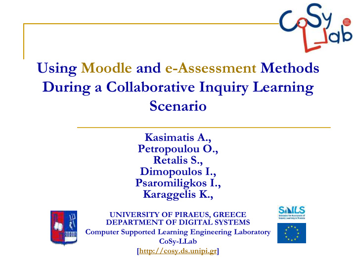 using moodle and e assessment methods
