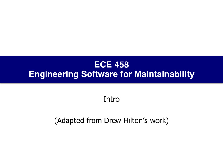 engineering software for maintainability