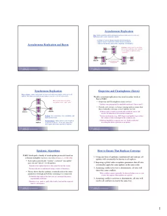 1  Issues and Techniques for Weak Replication  Bayou Basics  Issues and Techniques for Weak