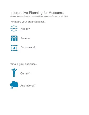 Interpretive Planning for Museums  Oregon Museum AssociationHood River, OregonSeptember 10,