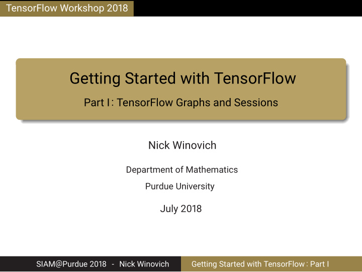 getting started with tensorflow