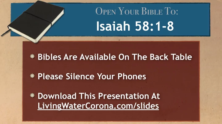 isaiah 58 1 8