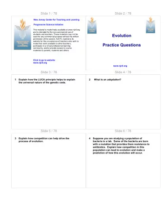 Evolution  used for any commercial purpose without the written  permission of the owners. NJCTL