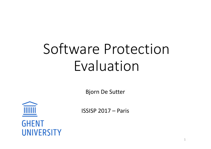 software protection evaluation