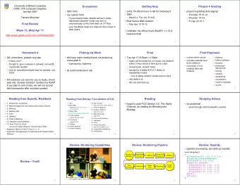 Evaluations  Getting Help  Project 4 Grading  CPSC 314 Computer Graphics   UBC form   extra