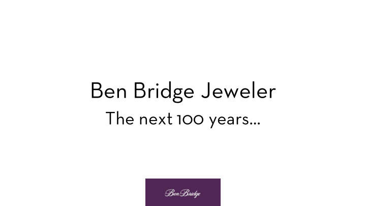 ben bridge jeweler