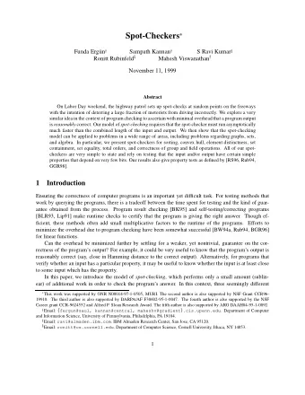 Spot-Checkers          Funda Erg  un  Sampath Kannan  S Ravi Kumar      Ronitt