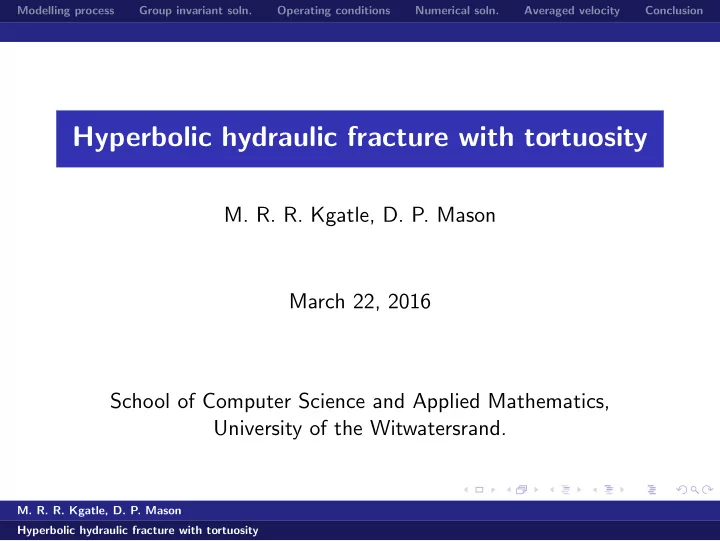 hyperbolic hydraulic fracture with tortuosity
