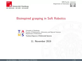 Bioinspired grasping in Soft Robotics  University of Hamburg  Faculty of Mathematics, Informatics