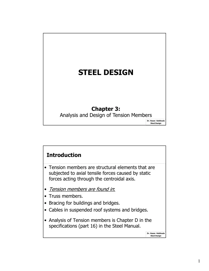 the stress in an axially loaded tension member is f p a