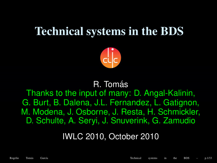 technical systems in the bds