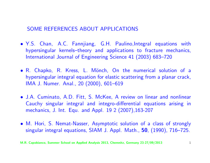 some references about applications y s chan a c fannjiang