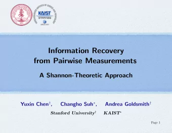 Information Recovery  from Pairwise Measurements  A Shannon-Theoretic Approach Yuxin Chen  ,