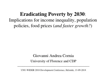 Motivation &amp; structure of paper SDGs phrased in exhortational terms, vague on econ polic.  Is