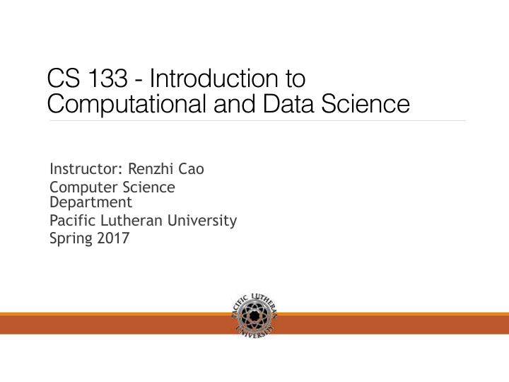 cs 133 introduction to computational and data science