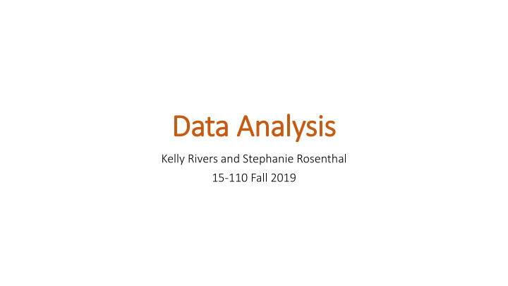 data analysis