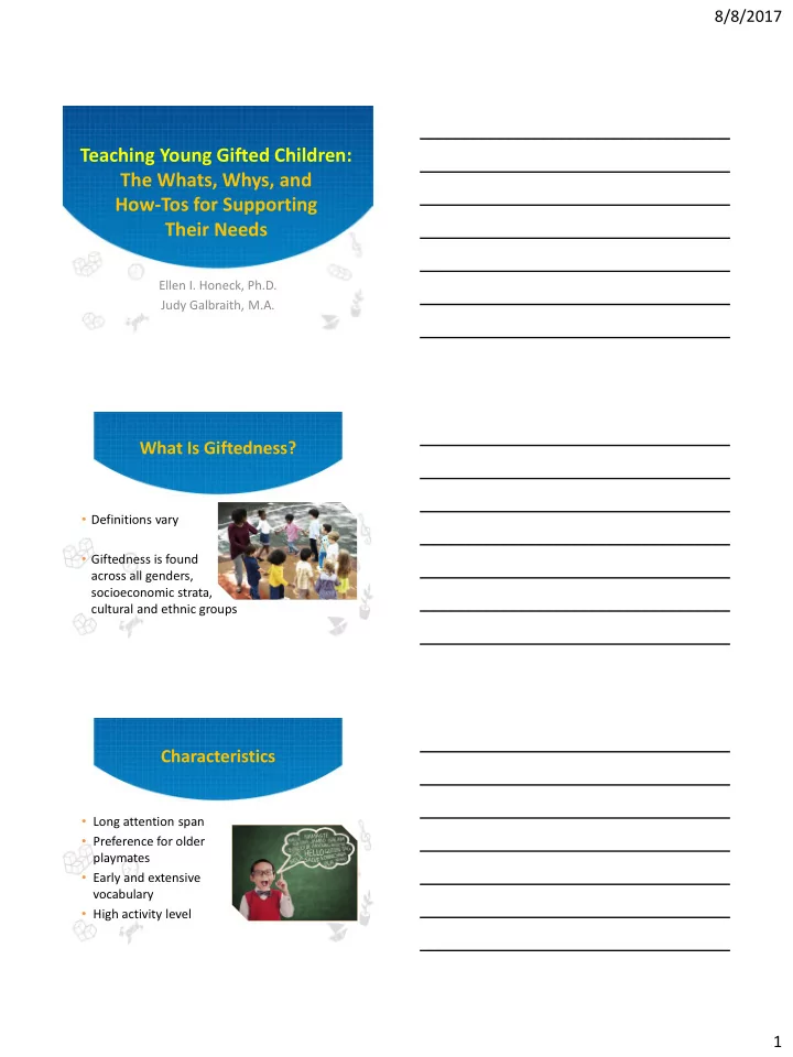 teaching young gifted children the whats whys and how tos