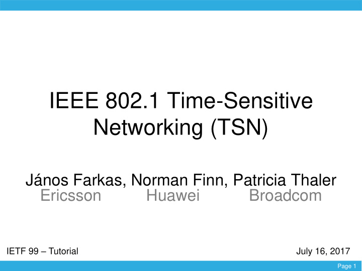 ieee 802 1 time sensitive networking tsn