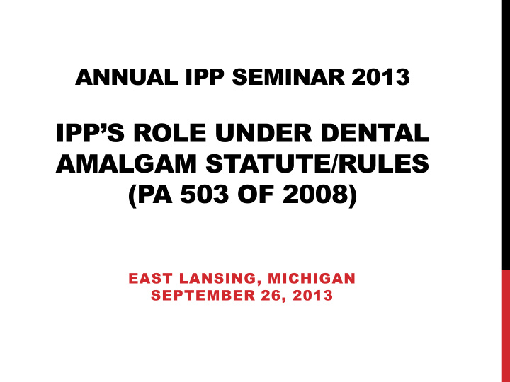 ipp s role under dental
