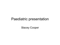 paediatric presentation
