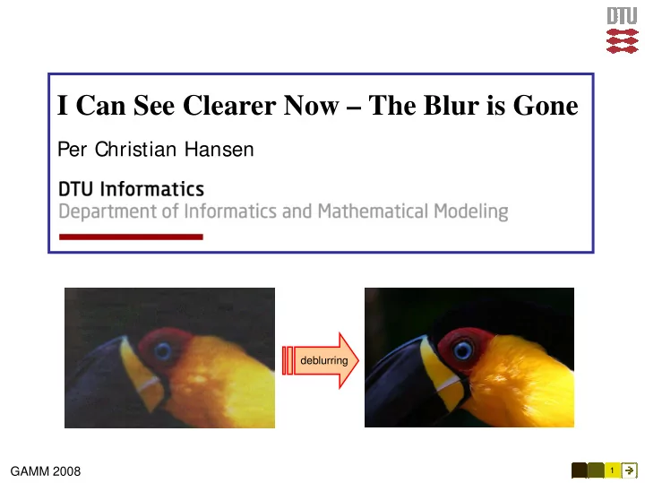 i can see clearer now the blur is gone