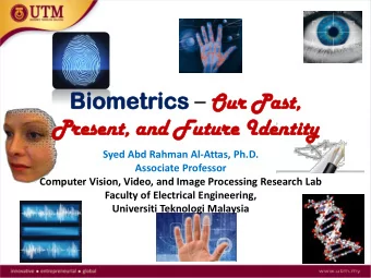 Pr  Present,  sent, an  and  d Fu  Futu  ture  re Id  Identi  entity  ty  Syed Abd Rahman Al-Attas,