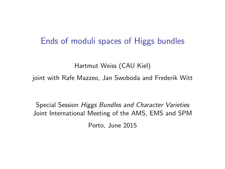 ends of moduli spaces of higgs bundles