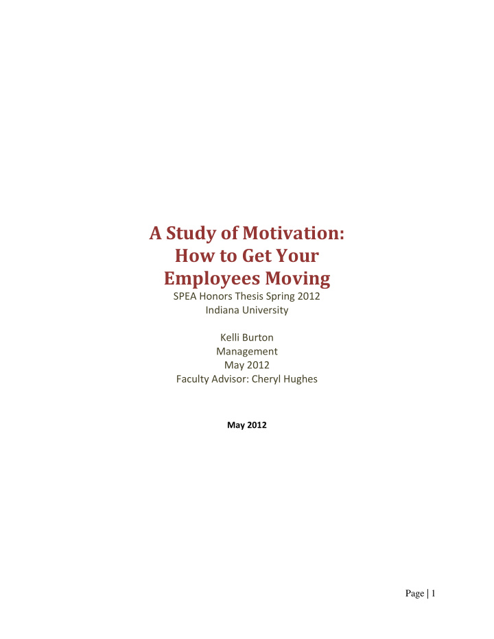 a study of motivation how to get your employees moving