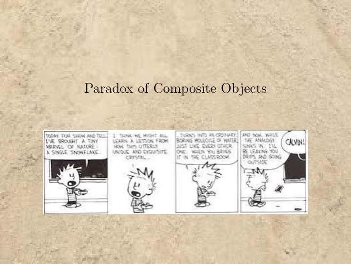paradox of composite objects the special composition