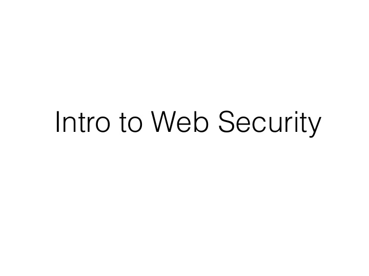 intro to web security what is the internet