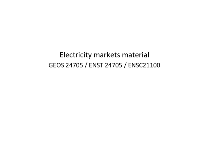 electricity markets material