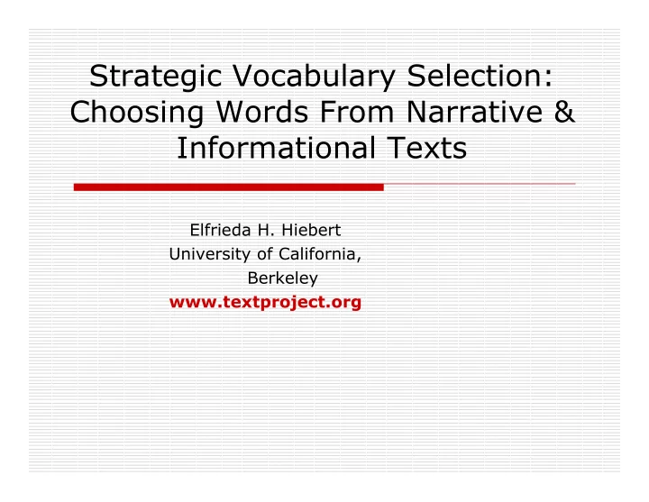 strategic vocabulary selection choosing words from