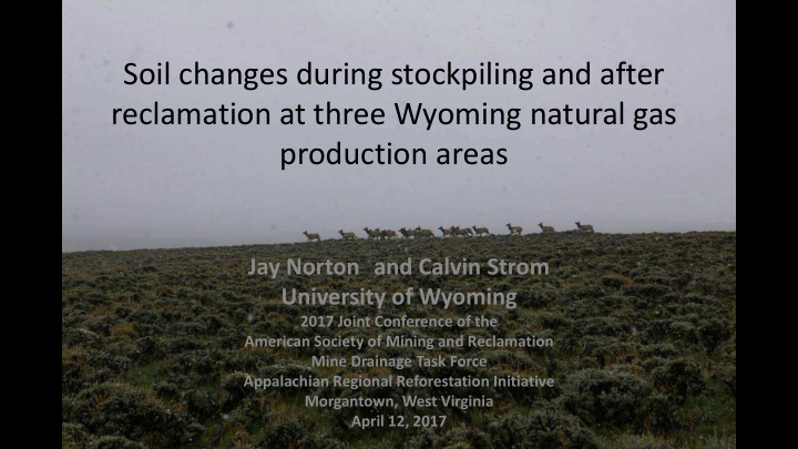 soil changes during stockpiling and after reclamation at